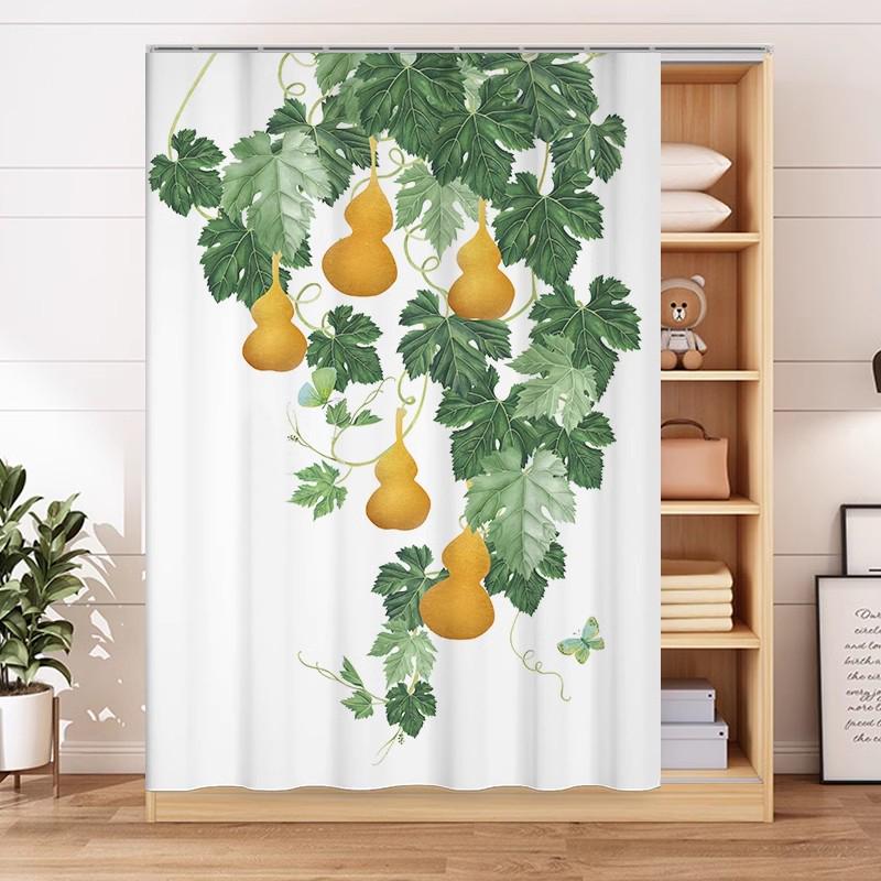 

Шторка для шкафа, шторка для двери без перфорации, ткань для чехла для гардероба, ткань для чехла для книжной полки, подставка для обуви, чехол от мусора, пылезащитная ткань, шторка W60xH90cm&Velcro