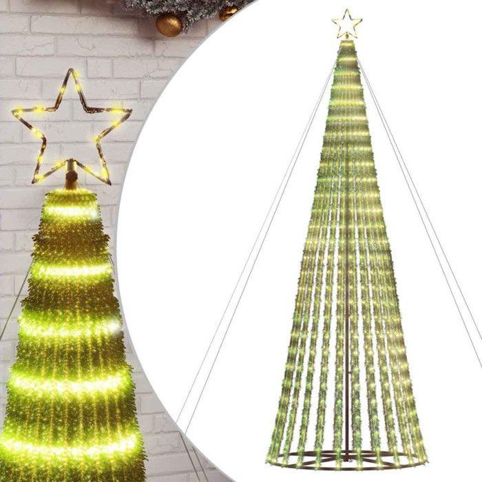 VidaXL Sapin de Noël à LED 1028 LED blanc chaud 403 cm, lumière de Noël, lumière de Noël LED, lumière de Noël extérieure, 4016400