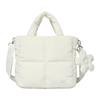 Bolsa Tote Versátil Confortável Cor Sólida Whooper Poliéster Grande Bolsas Femininas Branco 1100FS254RB01F003150