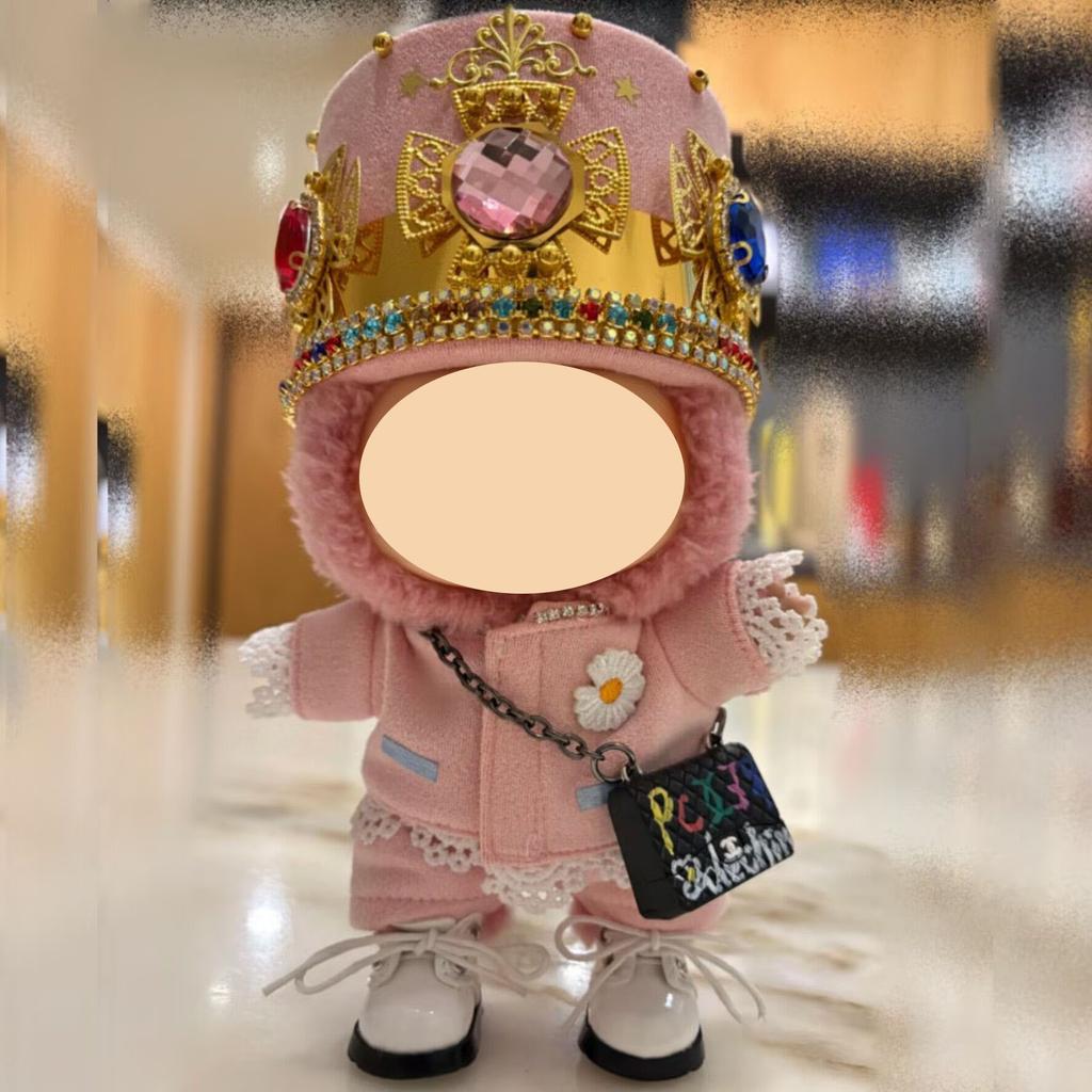 1517Cm Plush Doll Clothes For Labubu Doll'S Clothes Dinosaur Animal Suit Black Suit Rose Crown Outfit Accessories Doll Clothing