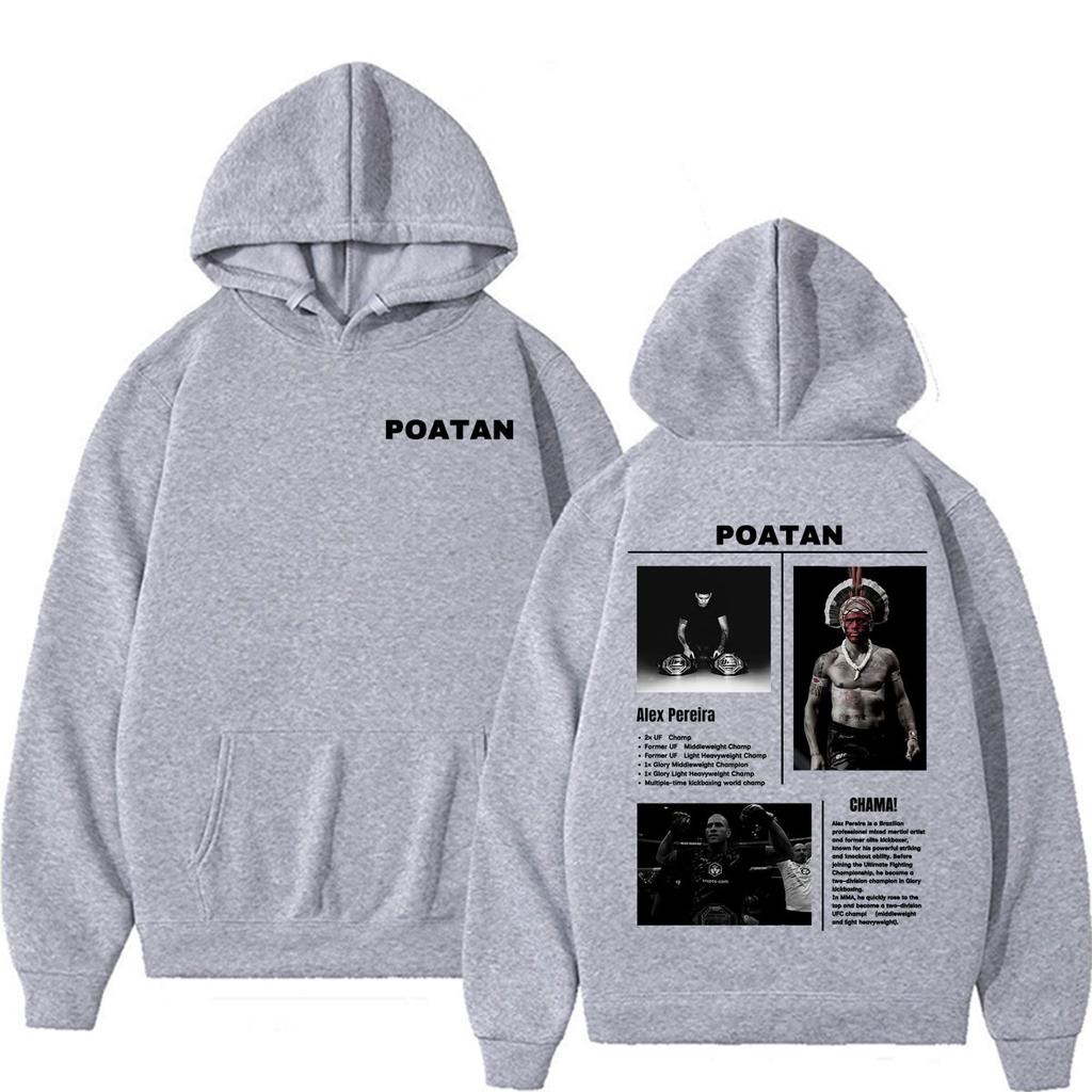Limited Alex Pereira Poatan Cover Hoodies Men's Classic Violence Aesthetics Sweatshirt Casual Fleece Long Coats