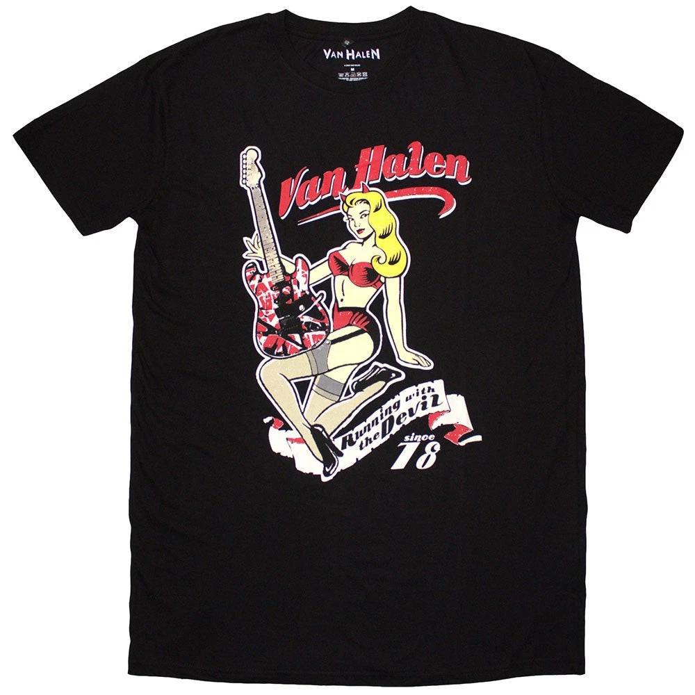 Van Halen Running with The Devil T Shirt Dress L Black M