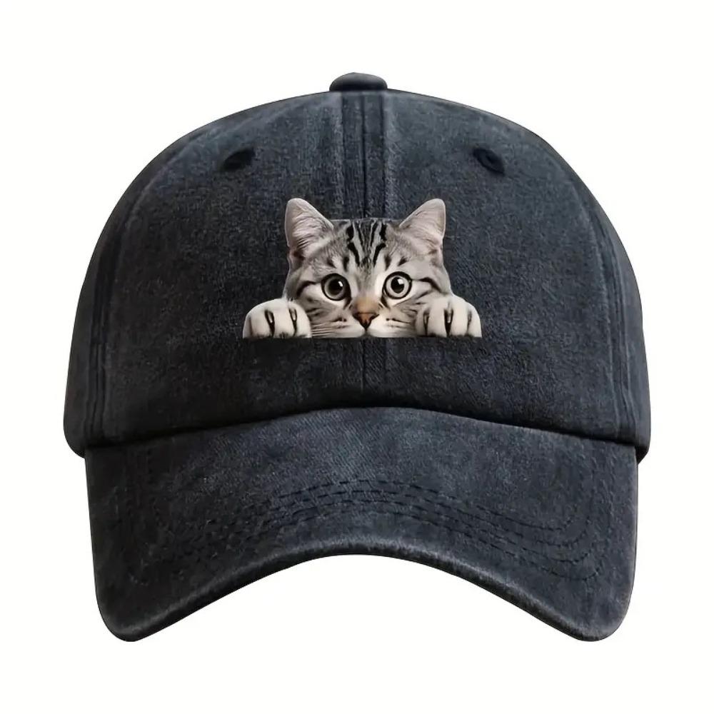 Verstellbare Katzen-Baseballkappe Coole Katze Sonnenhut Modische Wilde Trucker-Kappe Unisex-Stile