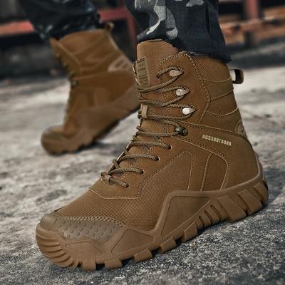 Fashion Men Tactical Boots Lace Up Waterproof Climbing Hiking Shoes Motorcycle Training Army High Quality Hunting Unisex Desert Boot