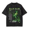 2026 Billie Eilish Divertido Póster Estampado Gráfico Camiseta Hombres Mujeres Moda Vintage Algodón Lavado Cuello Redondo Camiseta de Verano Top Casual Oversize Mangas Cortas