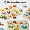 Shape Matching Wooden Puzzle Toys Montessori Animals Fruits 3D Puzzles Toddler Learning Toys