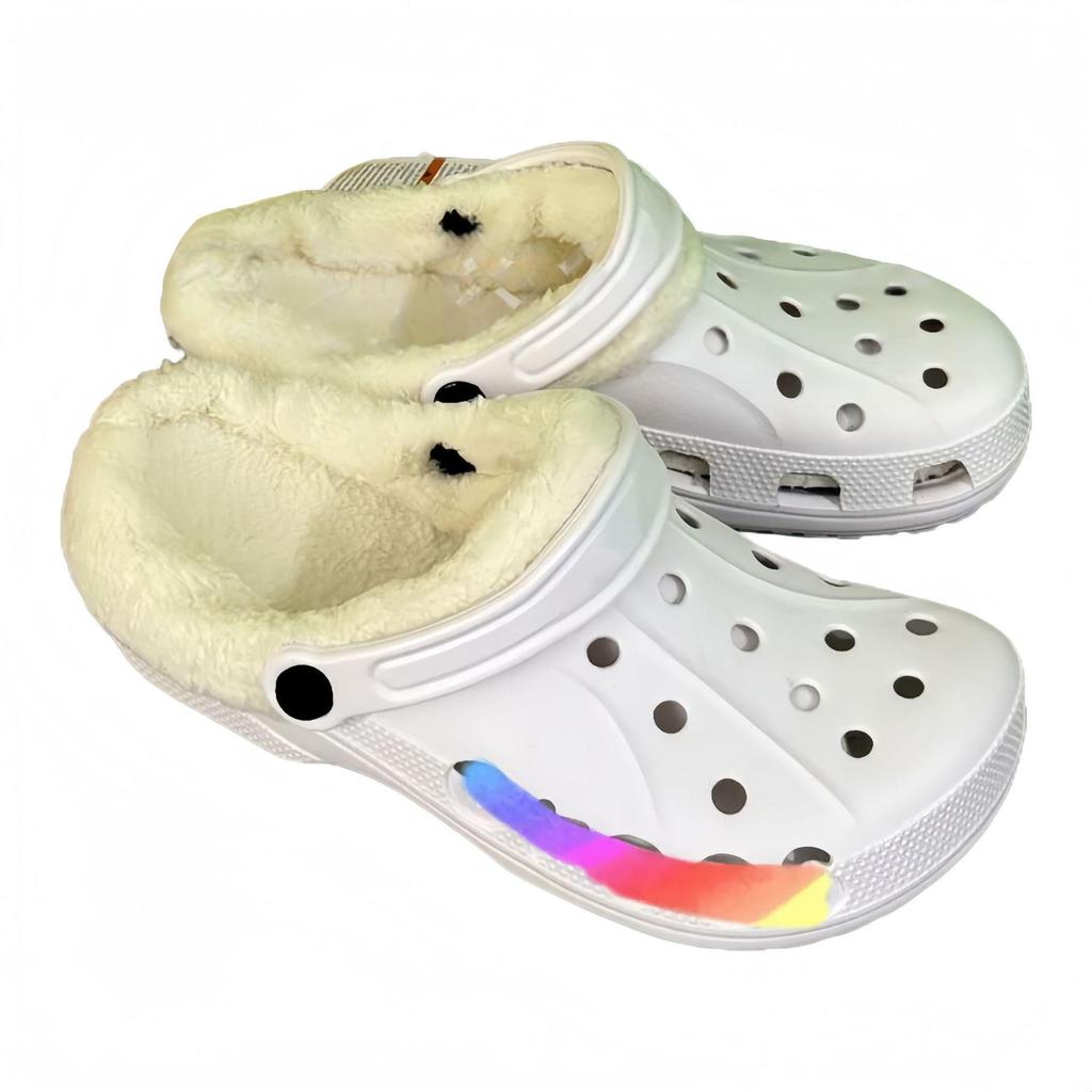 Beiya Fleece-Lined Wool Slippers - Men's & Women's Warm Cotton Hole Shoes for Autumn/Winter