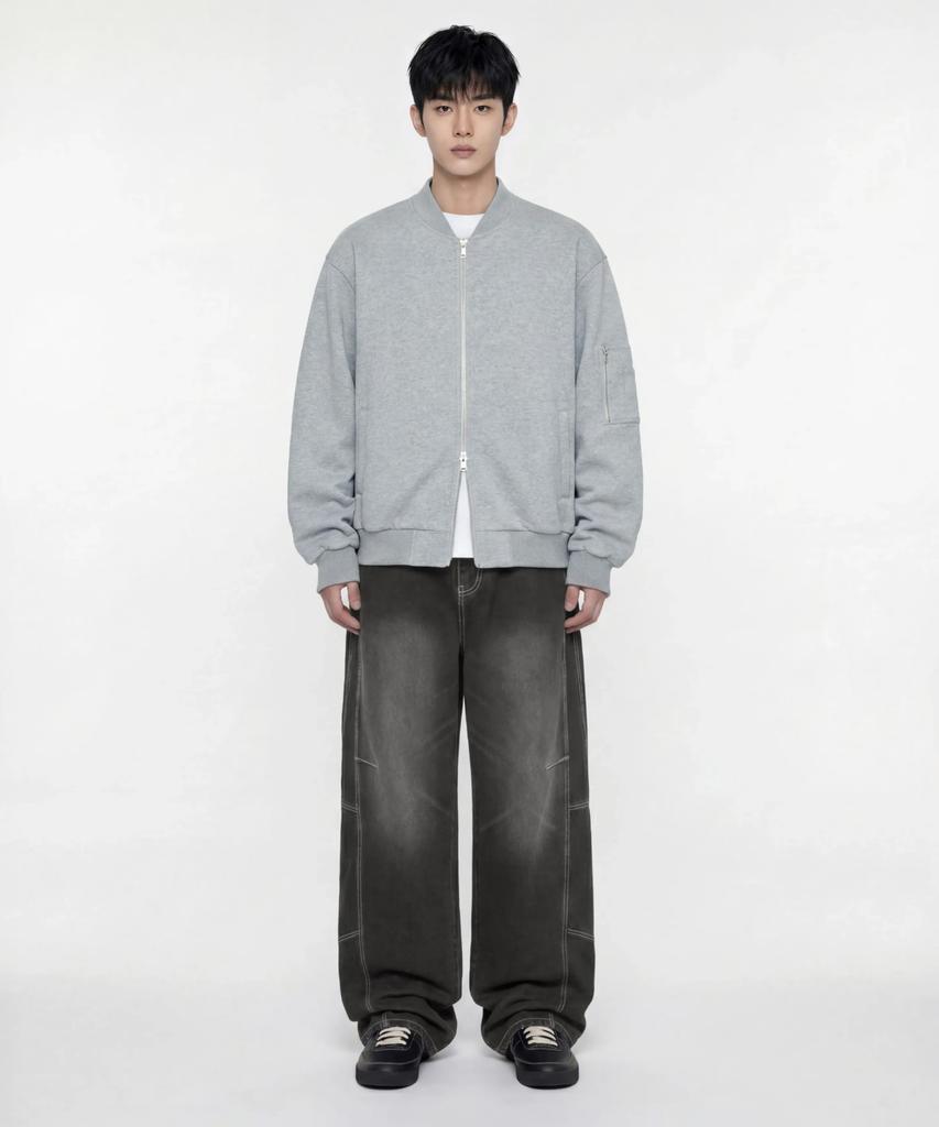 Age O.D. Curved Wash Cut-Out Wide Denim Pants [Dust Black]