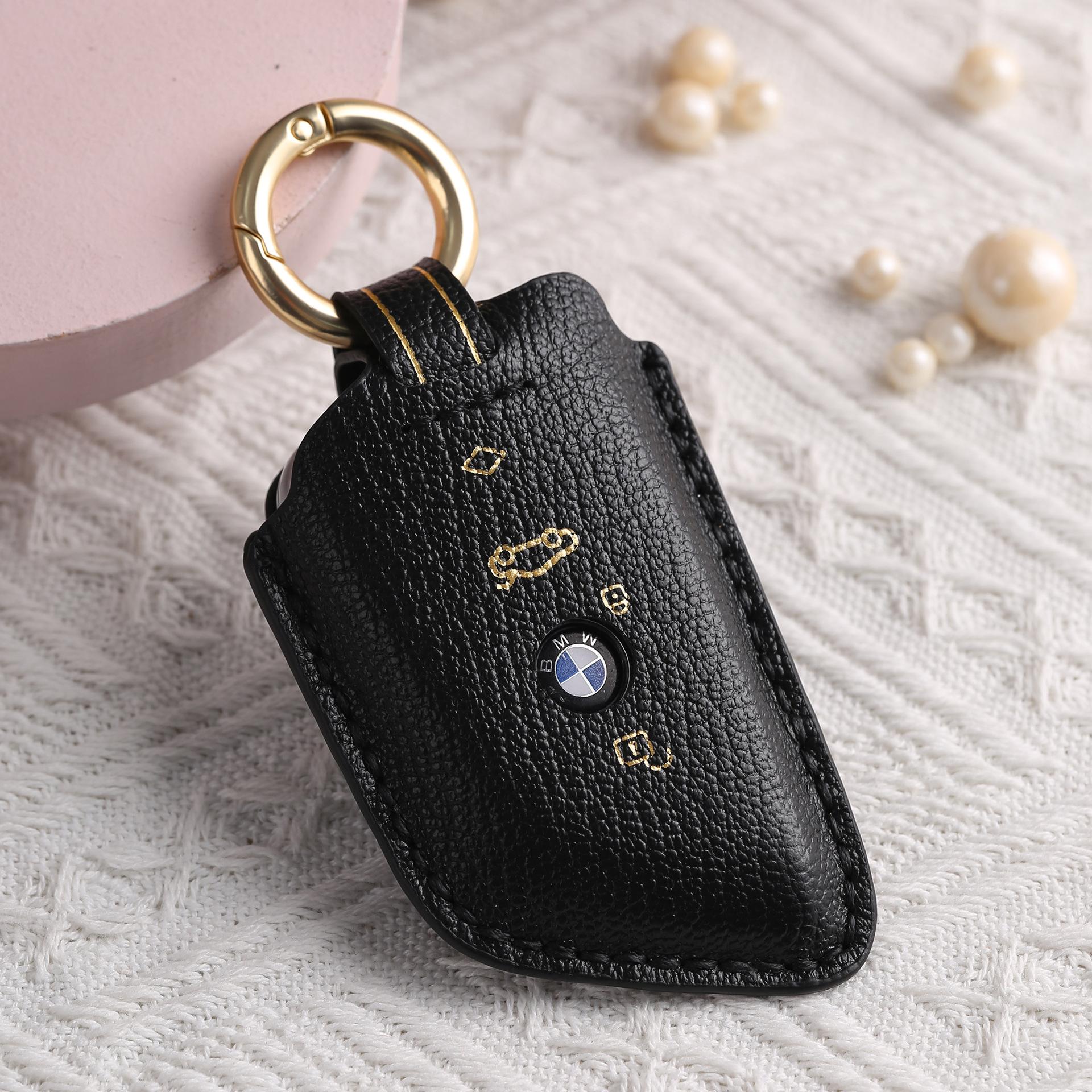 

Индивидуализированная сумка для ключей подходит для BMW 5 серии, лезвие, высококачественный чехол ручной работы, кольцо, кожаный чехол для ключей автомобиля чёрный