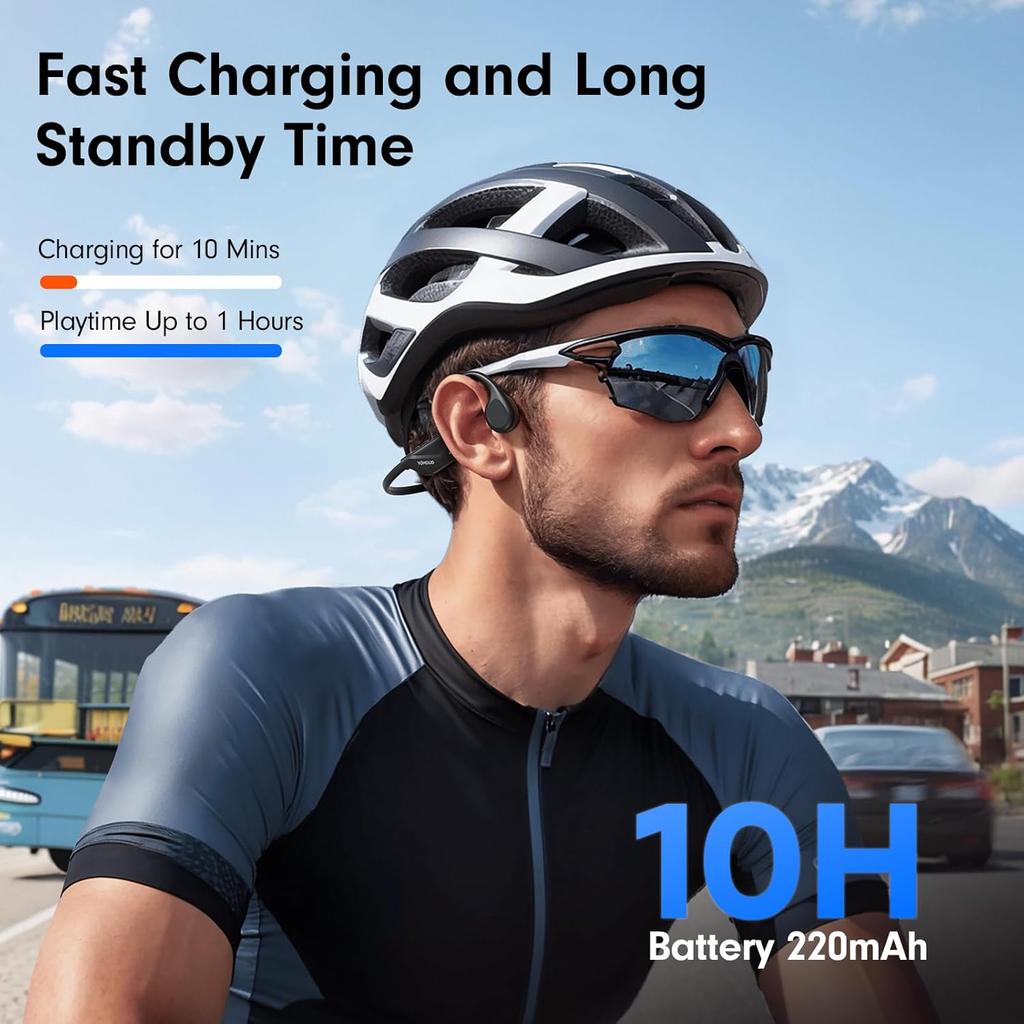 Bone Conduction Headphones,Open Ear Headphones,Wireless Headphones with Mic,Bluetooth 5.4,10H Playtime & IPX5 Waterproof,Sports Headphone for Running