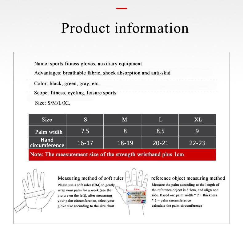 1Pair Gym Gloves Fitness Weight Lifting Gloves Body Building Training Sports Gloves Workout Half Finger Hand Protector Gloves