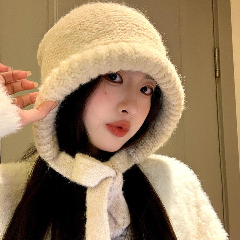 Fair Island Hats for Women's Autumn and Winter Large Head Knitted Caps Retro Balacrafas  Warm Ear Protecting Woolen Caps