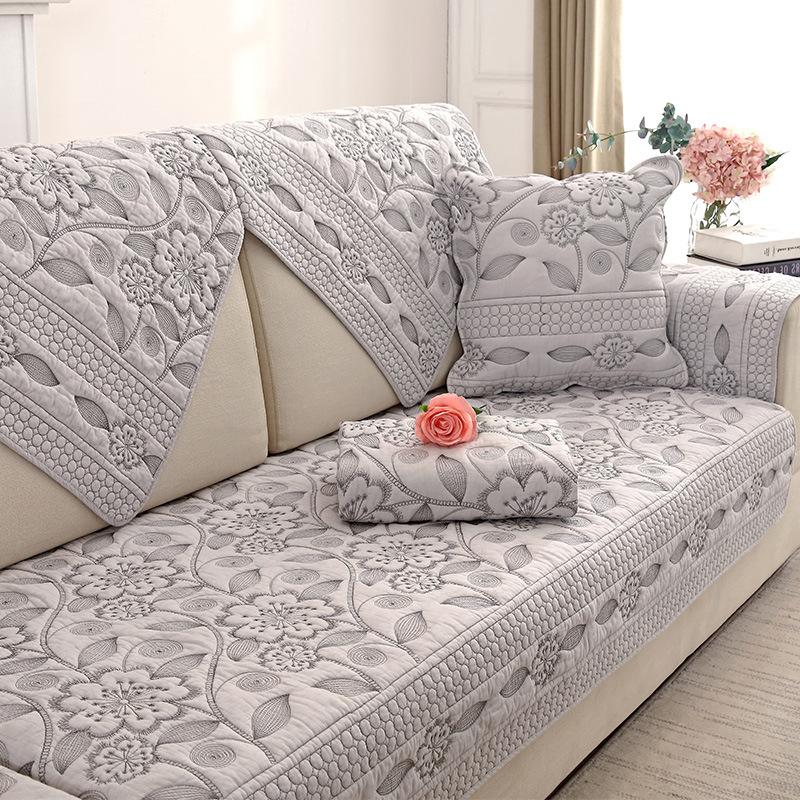 Husă de canapea modernă minimalistă antiderapantă Bumbac Țesătură grafică 3D Față de pernă Prosop pentru brațul canapelei Patru sezoane Pernă de spălat Acasă