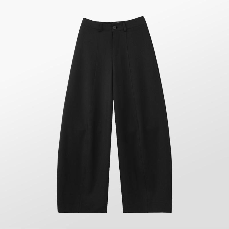 Saidi Drapey Wide-Leg Women's Suit Pants - Spring/Summer 2026 Old Money Style, Slim Straight Scythe Casual Pants