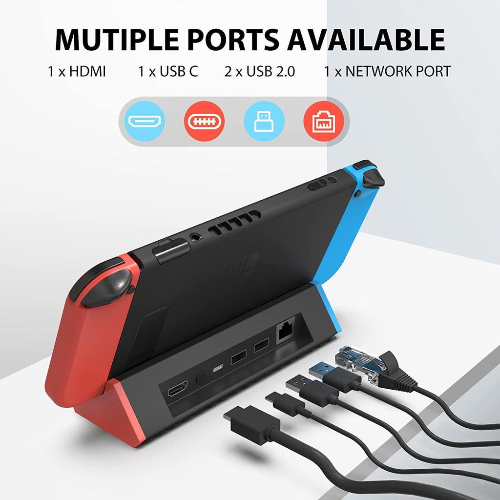 Nintendo Switch OLED Portable TV Docking Station with HDMI Adapter