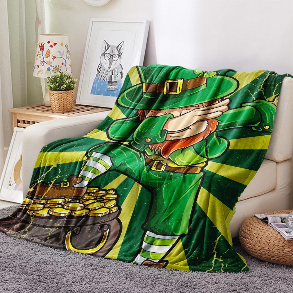 St. St. Patrick's Day Flanelldecke mit Aufdruck, Hohe Qualität, Bequem für alle Jahreszeiten, Heimdekoration, Wärme und Komfort