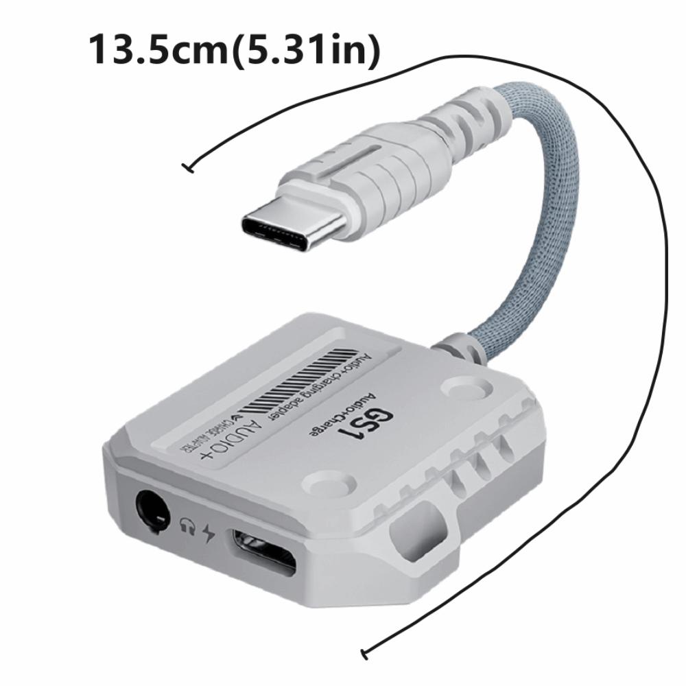 Type-C Interface 2 in 1 USB C Adapter 3.5MM Audio Adapter  Digital Accessories