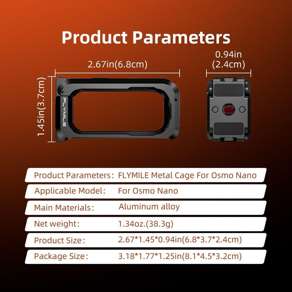 Aluminium Alloy Protective Frame Case 1/4" Threads Expansion Quick Release Metal Rabbit Cage for DJI Osmo Nano
