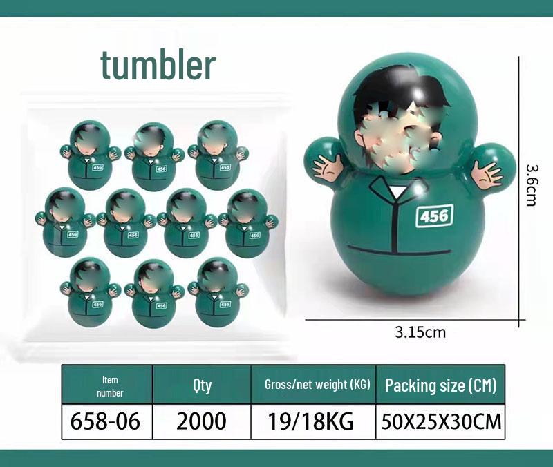 TikTok Stil Mini Stehaufmännchen Astronaut Tiger Blau Desktop Ornament Spielzeug Blind Box