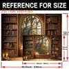 2D Gothic Library Window Backdrop, Vintage Bookshelf and Candle Background for Birthday & Events