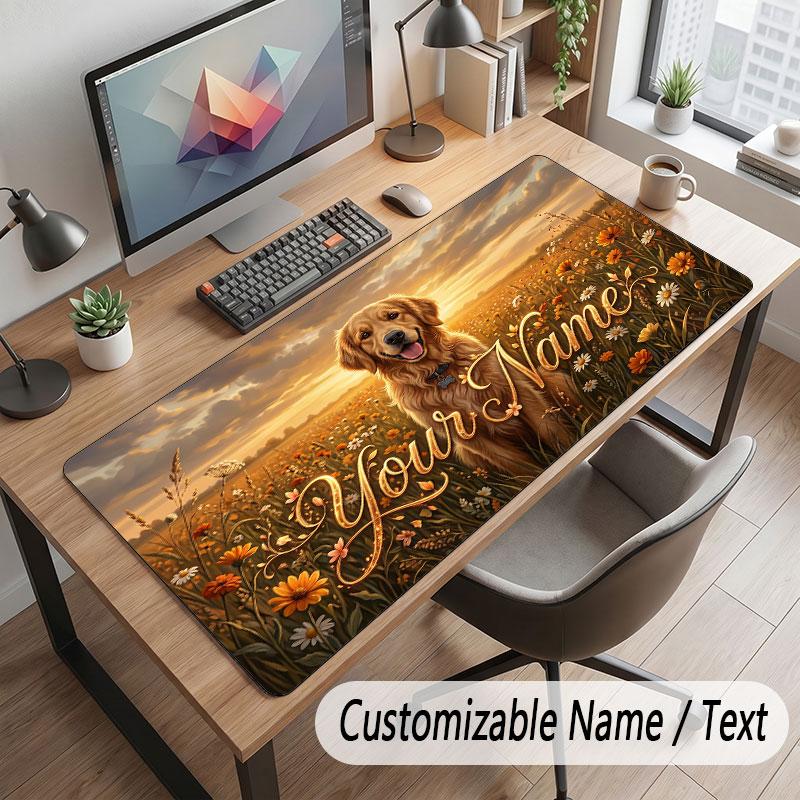 Mountain Landscape Theme Customized Mouse Pad Personalized Print Name Text Desk Mat For Home Office Table Decor
