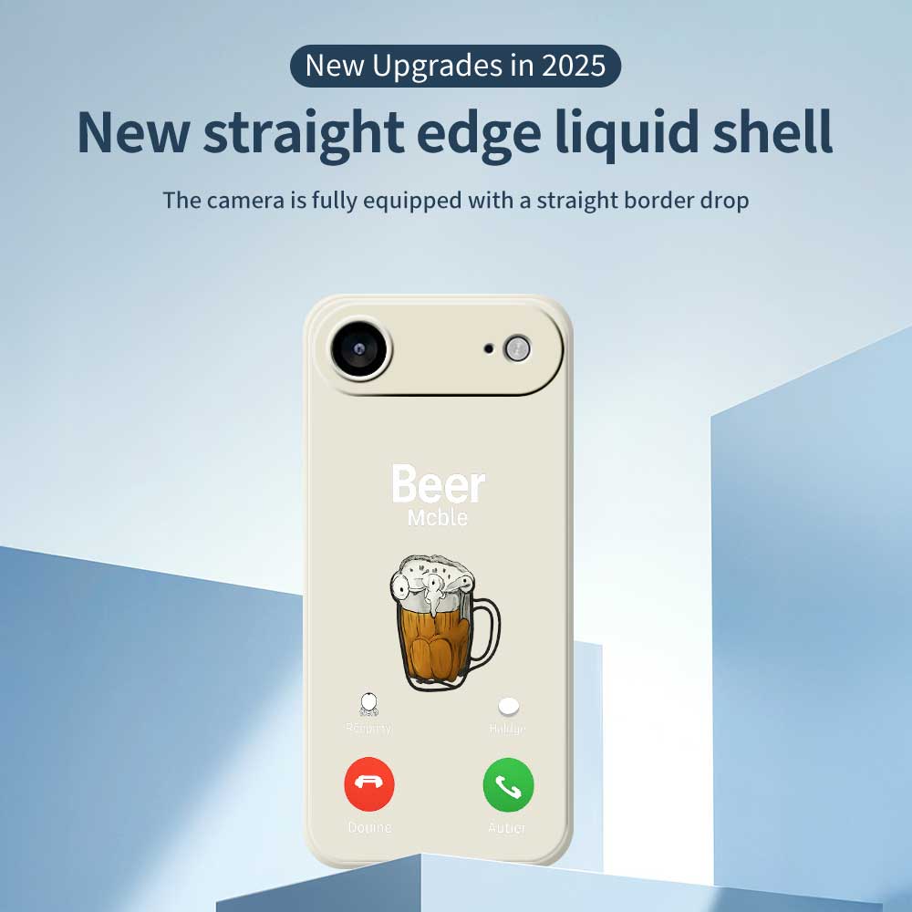 Für iPhone 17 Air Hülle Bier Muster Druck Gerade Kante TPU Handy Rückseite