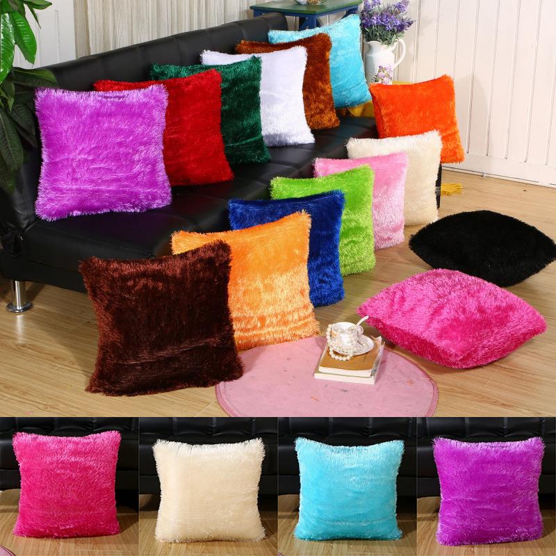 

1PC Pillow Cover Soft Pillowcase Living Room Cushion Cover Sofa Fur Home Decor Accessories