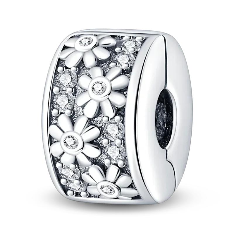 Luxury Copper Colorful Spacer Beads Flowers Butterfly Star Moon Clip Charm For Original Diy Bracelet Fine Jewellery