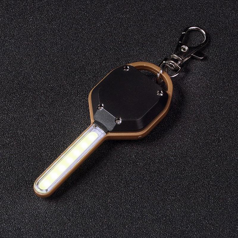 Portable Cob Led Keychain Flashlight Pocket Emergency Torch Backpack Light Mini Key Ring Flashlight Outdoor Camping Supplies