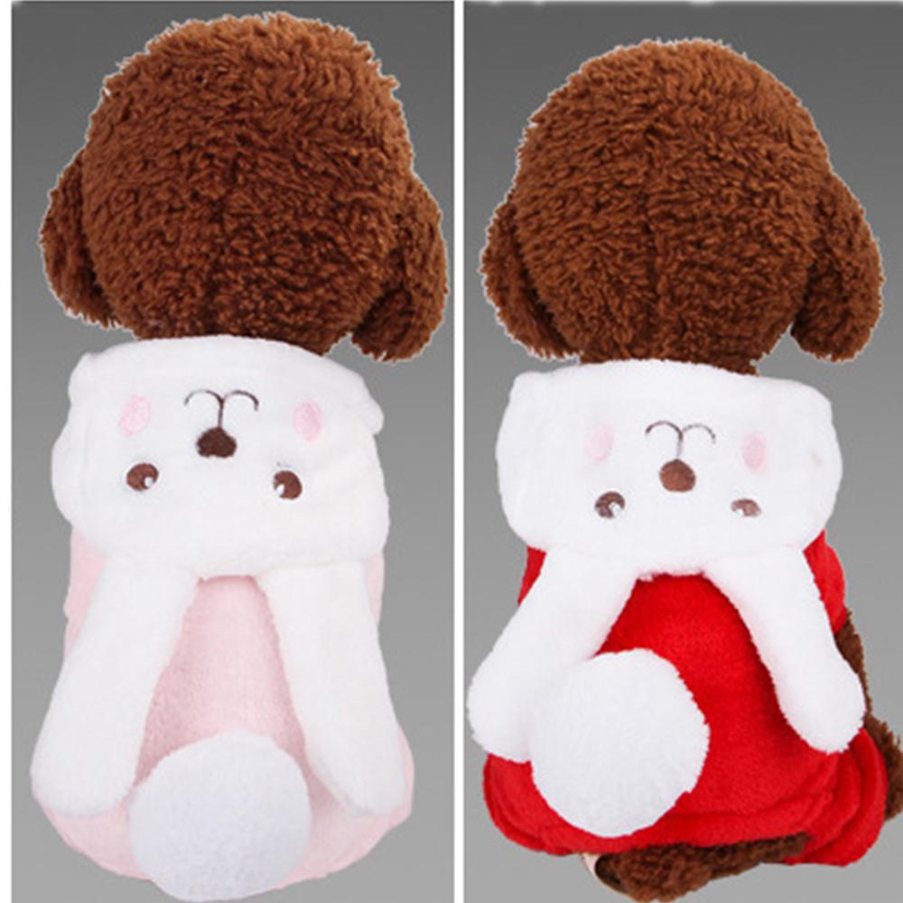Warm Dog Coat Winter Coral Coat Lovely Rabbit Outfit Pet Dog Windproof Clothes Hoodie Pet Supplies