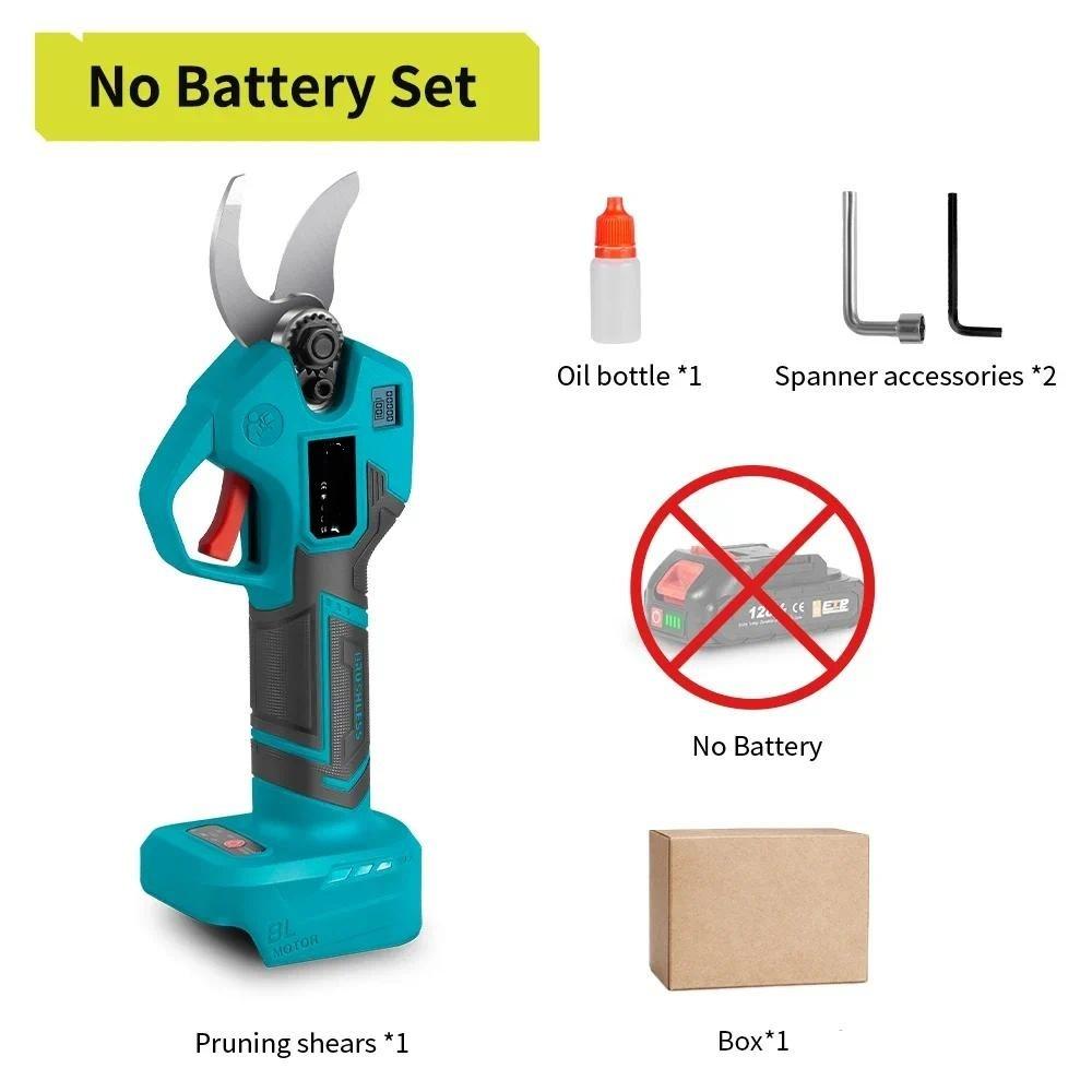 30mm Brushless Electric Pruner Shear 4 Gears Adjustable Cordless Electric Scissors Garden Bonsai Trimming Power Tools