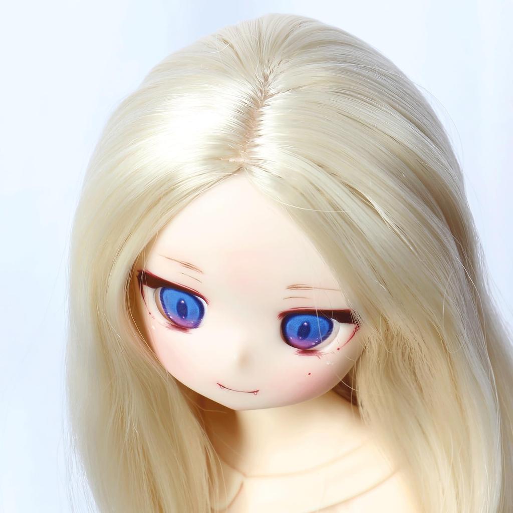 Linfairy 8-9 Inch 13 Scale Doll Wig Figure Doll BJD Long Curly Center Wig (Light Blonde)