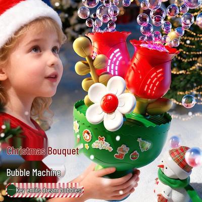 Children's Christmas Multi-Hole Electric Bubble Machine - Automatic Colorful Bubble Blower