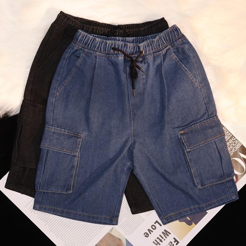 

Women s Summer Loose Fit 5-Point Denim Shorts - Trendy Straight-Leg Casual Workwear (2025) M чёрный