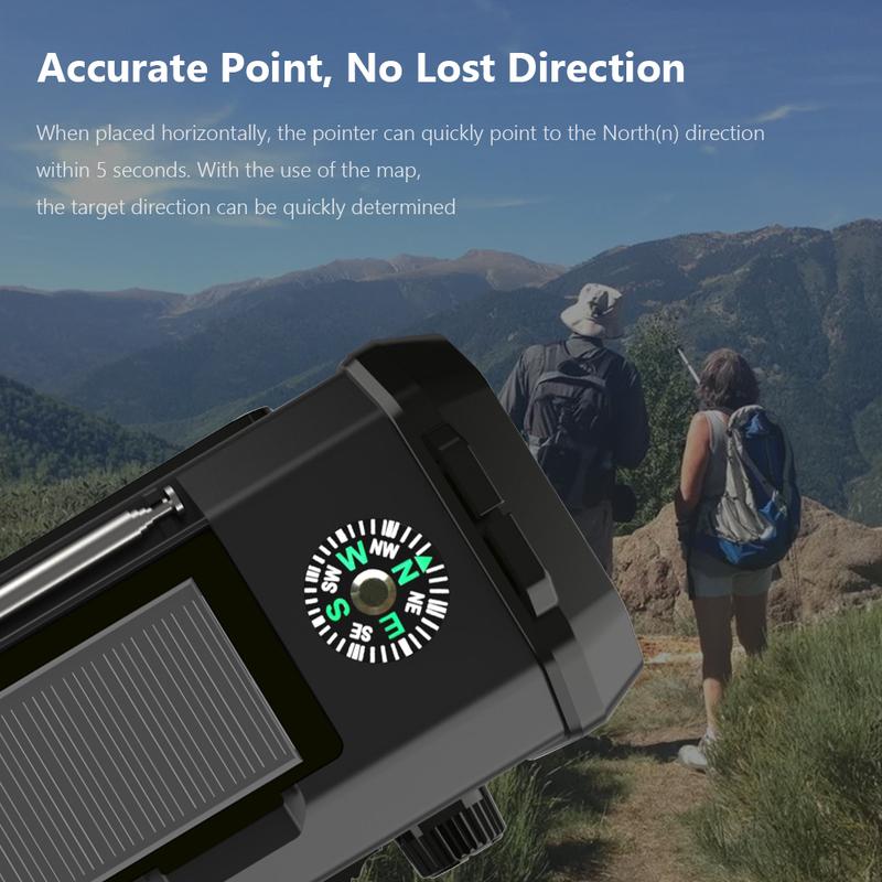 Solar Powered AM FM Weather Radio SOS Alarm Type-C Charging Emergency Weather Radio with LED Flashlight Reading Lamp for Camping