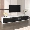 TV Cabinet, High-Gloss TV Cabinet, Color-Coordinated with Black and White, Featuring Color-Changing LED Light, Home