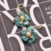 Pearl Earrings Flower Turquoise Women's Fashion Personality Flower Temperament Earrings