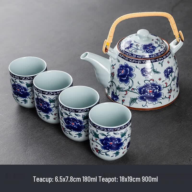 ZISIZ Large Ceramic Teapot with Glass Infuser