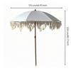 Boho Patio Umbrella Portable Tassel Lightweight for Beach