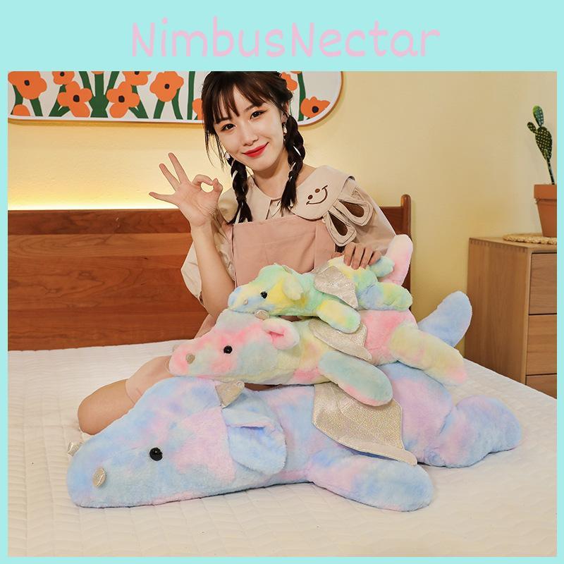 Colorful Small Dragon Plush Toy Pillow Tie-dye Dinosaur Doll Plushie Wholesale Gift
