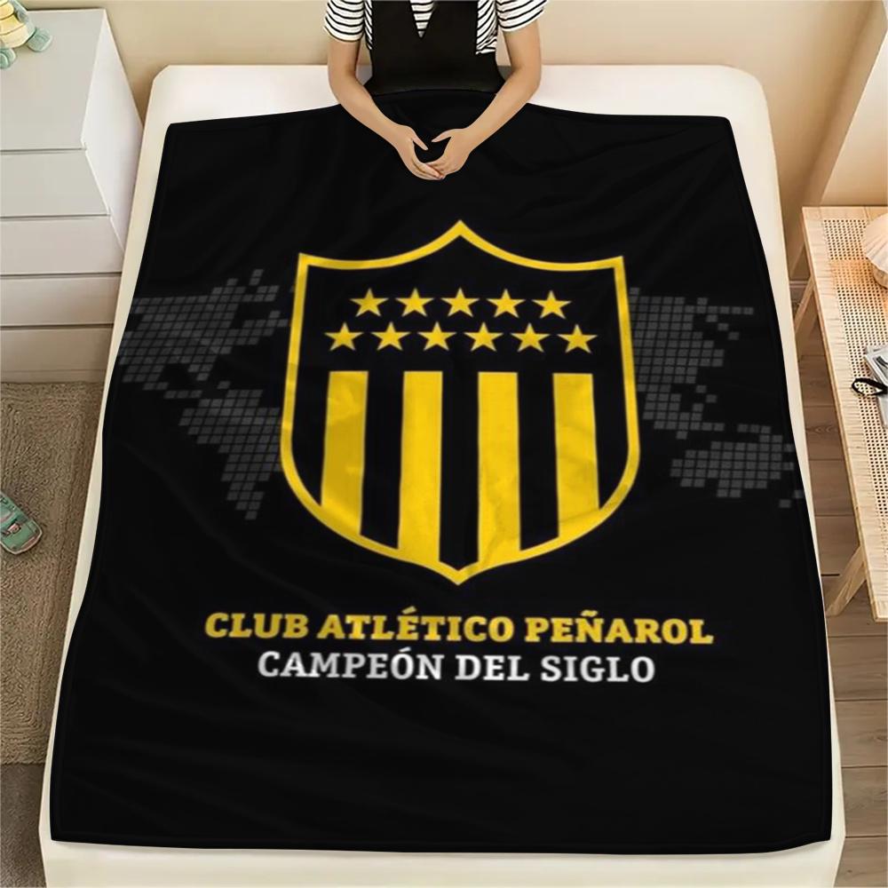 1PC Penarol Football Club Print Flannel Blanket, High Quality Comfortable for All Seasons, Home Decor, Warmth and Comfort, Perfect for Christmas Gifts