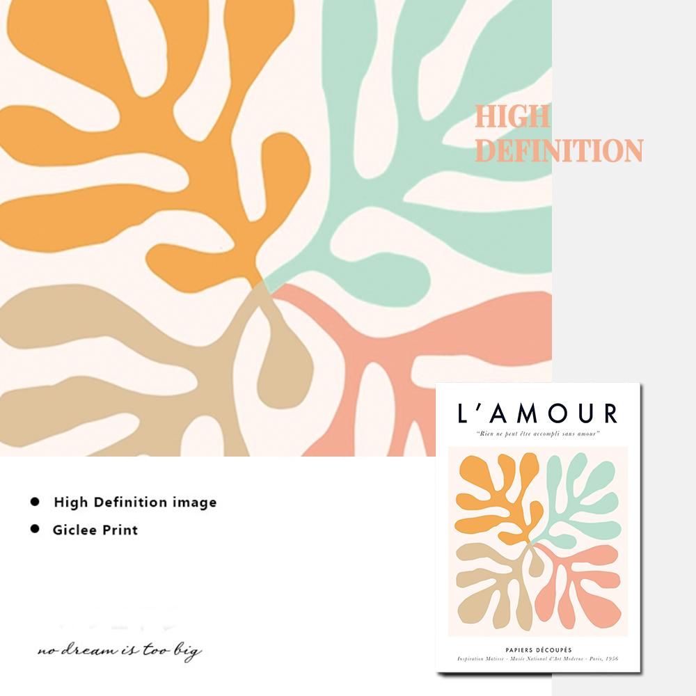 Příroda Láska Výřezy Plakáty Jaro Matisse Malba na plátno Moderní Pastely Květinová Typografie Tisk Nástěnná Umělecká Dekorace Domácí Obrázky