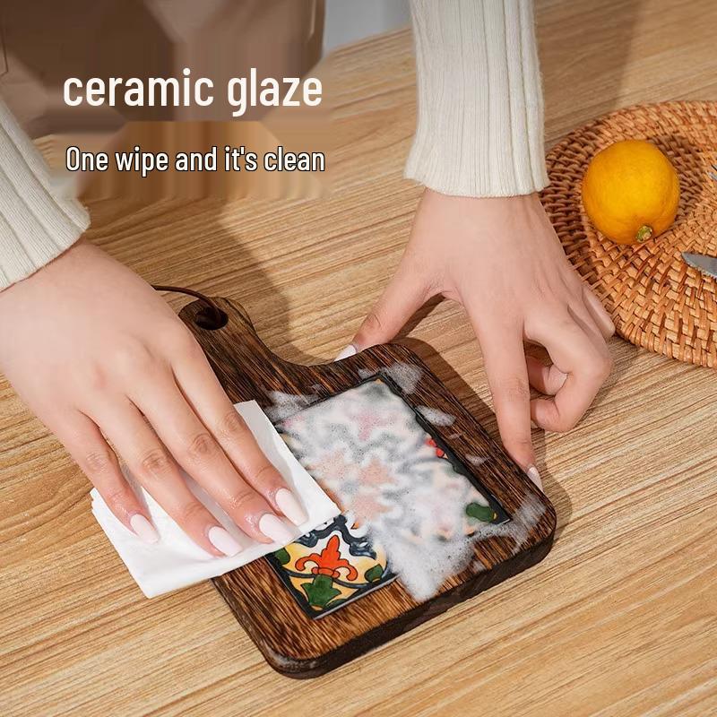 High-Temperature Resistant Ceramic Insulation Pad with Retro Wood Tile Design for Dining Table Casserole Protection