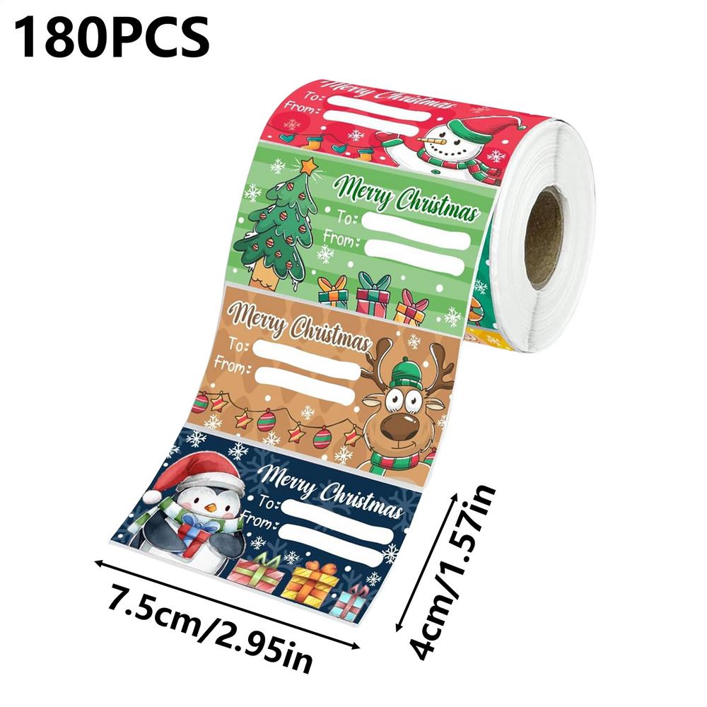 Christmas Sticker Roll Funny Party Favor Stickers For Holiday Greetings For Bread Bags Box Greetings Cards Handicrafts Wall
