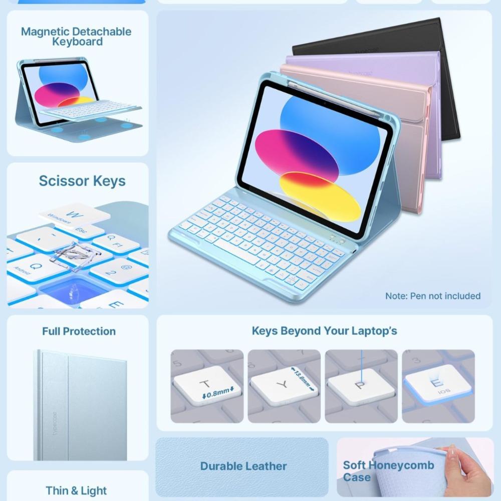 Keyboard case for iPad 11 A16-inch, with backlit keyboard and mouse.