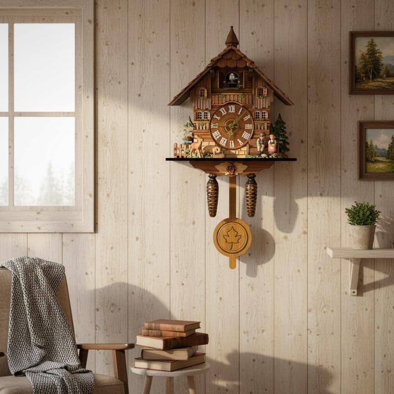 1 Stück Holz Kuckucksuhr Kreative Hängende Wanduhr Mit Automatischer Schwingpendel Für Haus Wohnzimmer Dekoration
