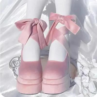 Luxury Shoes Fashion Designer Platform Women Mary Jane Shoes Cross Strap Thick Heel Shoes Ladies College Style Dress Pumps Shoe