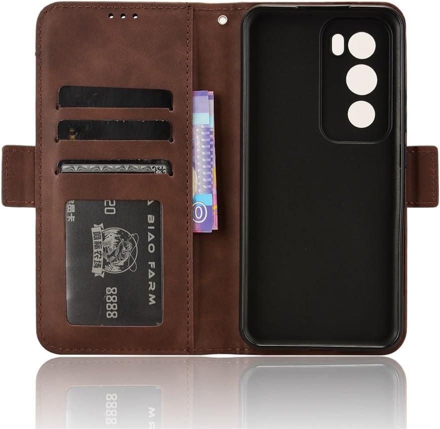 Flip Case for Oppo Reno 12 Pro, Card Slot, Brown
