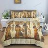 Egyptian Print Duvet Cover Set,3D Ancient Egypt Tribe Decor Comforter Cover Set for Adult Women King Size Polyester Bedding Set7