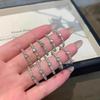 Fresh and Simple Natural Chalcedony Ring Light Luxury Silver  Fashion Style Hollow Out Rings for Women Party